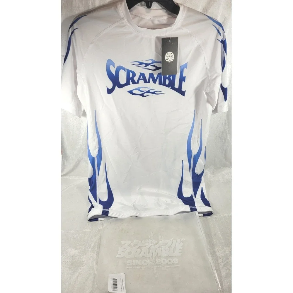 Scramble Limited Edition 1998 White Colorway 90's Era Flame Rashguard‎ - Medium